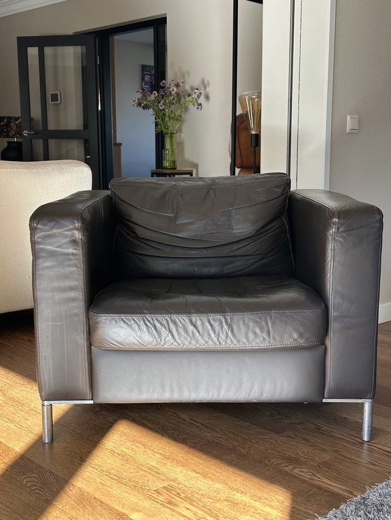 Image 1 of Ensemble de canapés en cuir paddés