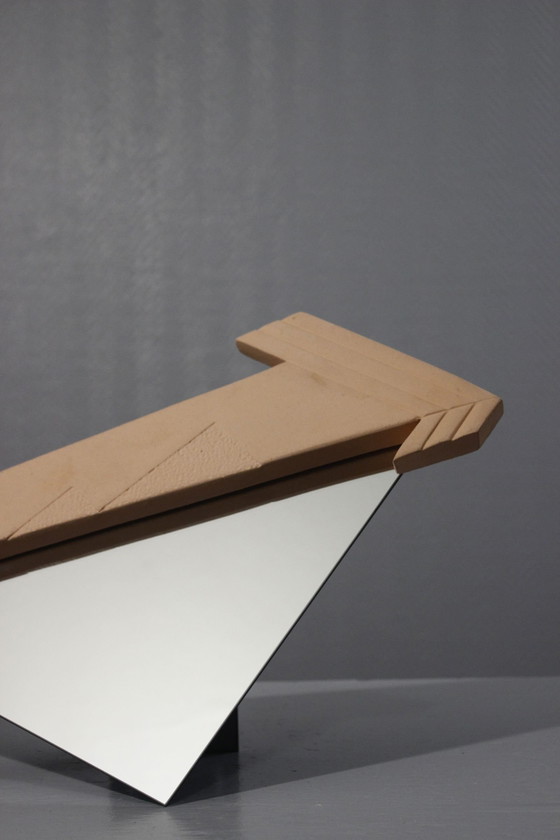 Image 1 of Eglantine Moreau - Specchio in ceramica vintage, design postmoderno Memphis, anni '90