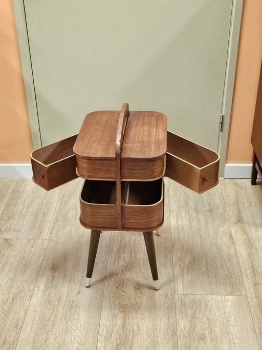 Vintage Teakfineer Naaikastje Naaibox Naardoos – nachtkastjes, Wood (photo 2 of 12)