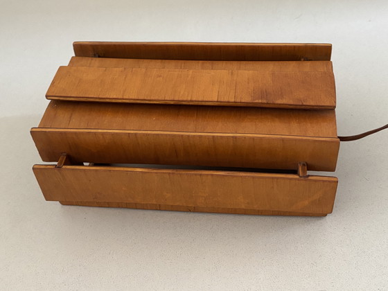 Image 1 of Lámpara escandinava de listones de madera años 70