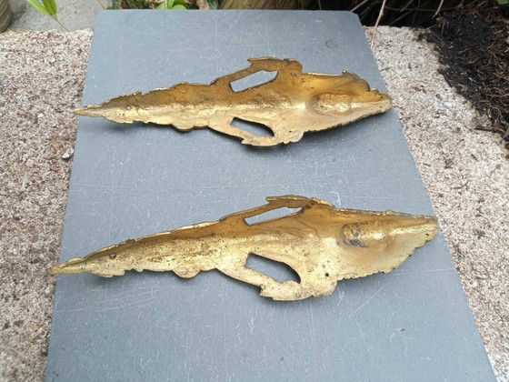 2 ornements en bronze pour meubles du 19e siècle – Objets déco, Art Nouveau (photo 3 of 4)