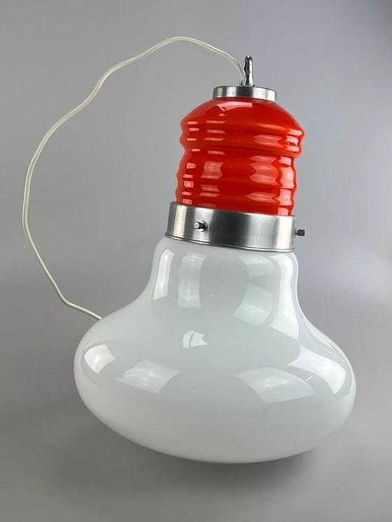 Image 1 of Lampada da soffitto in vetro di Murano "Bulb" anni '60 e '70, Italia, era spaziale