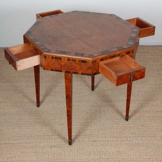 Image 1 of Art Deco marquetry games table dating from the 1930s