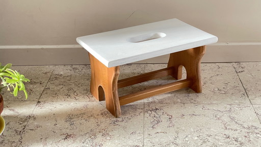 Vintage Beech Wood Stool