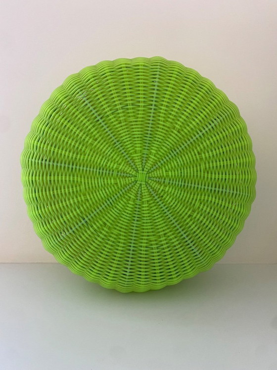 Image 1 of Vintage Ikea Wicker - Poef, kunststof vlechtwerk 1980 - 1990