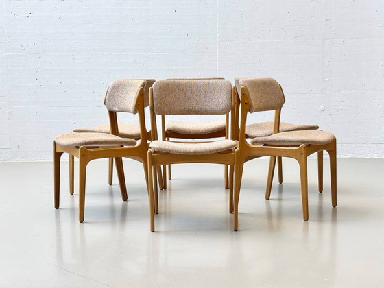 Image 1 of Set de 6 chaises modèle No.49 d'Erik Buch pour O.D. Møbler A-S au Danemark, années 1960