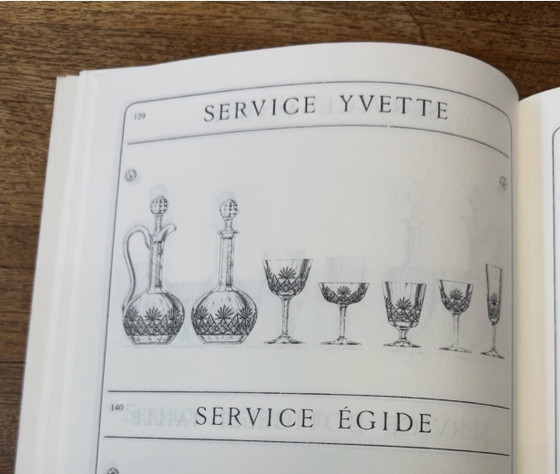 Image 1 of Val Saint Lambert - 6 kristallen glazen - handgeslepen - servies "Yvette" - vermeld in de catalogus van 1904-1905


