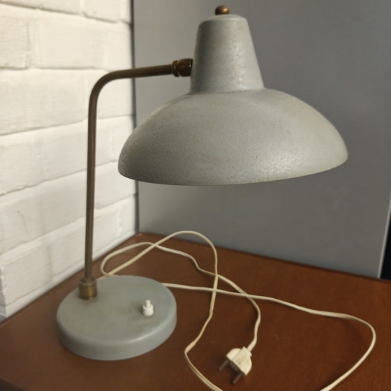 Rare Mid-Century Modern Desk Lamp – Unknown Designer – 1950s/60s – Original Condition – Table lamps, Brass (photo 10 of 15)