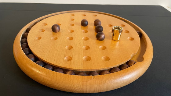 Image 1 of VINTAGE Solid Beech Solitaire Set