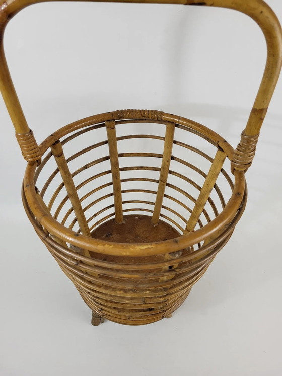 Rattan basket 60s – Decorative Objects, Wicker, Vintage (photo 5 of 6)