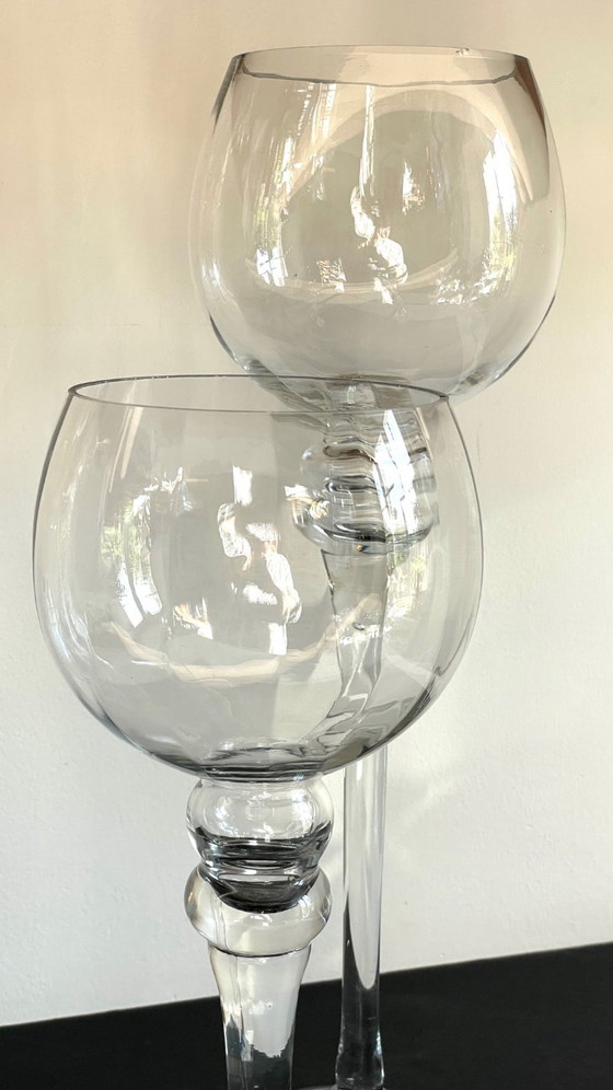 Image 1 of Vintage XL kristallen theelichthouders