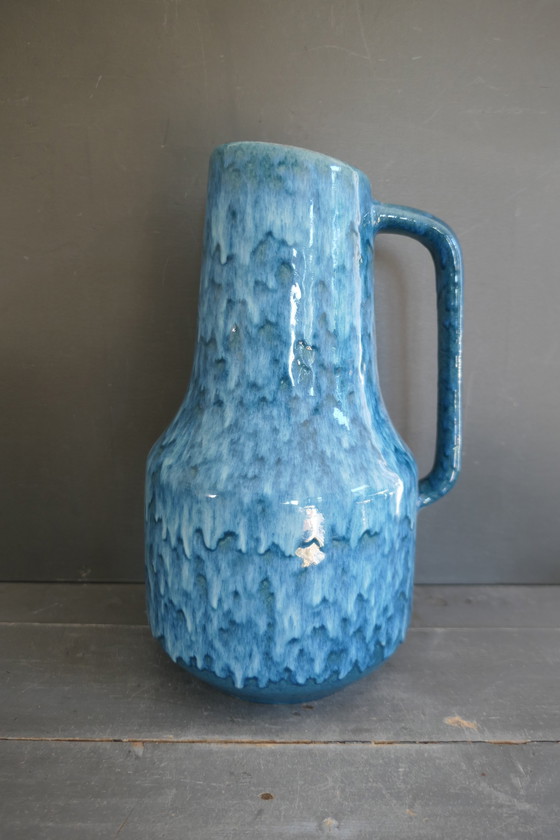 Image 1 of Vintage Scheurich 408 40 Vase W. Germany Turquoise