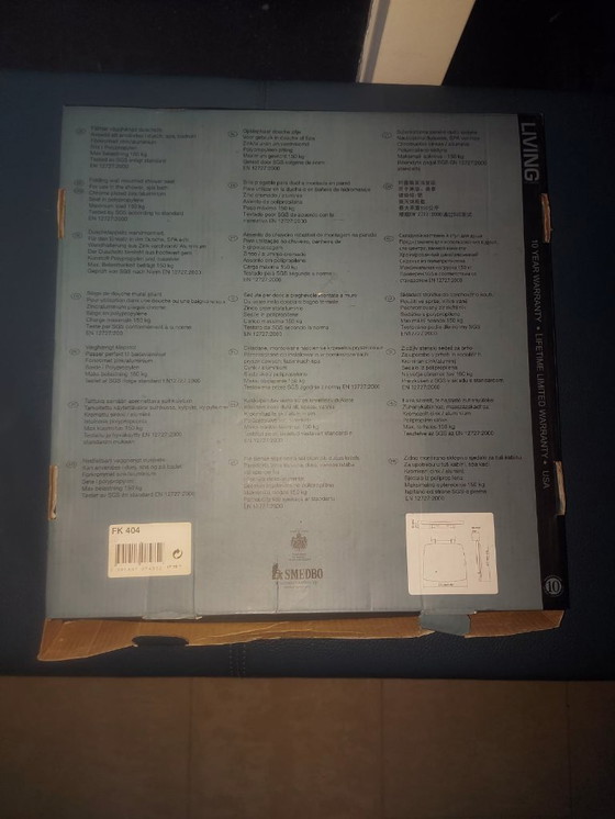 Image 1 of Asiento de ducha SMEDBO FK404 – Plegable, cromado de lujo y blanco NUEVO