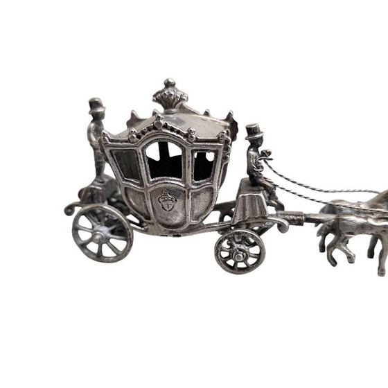 Image 1 of Niederländische Miniatur-Goldene Kutsche aus Silber, 2. Hälfte des 20. Jahrhunderts