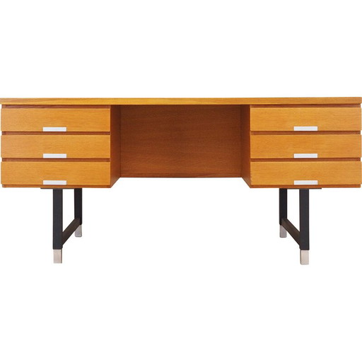 Scrivania in frassino, design danese, anni '70, produzione: Eigil Petersens Møbelfabrik