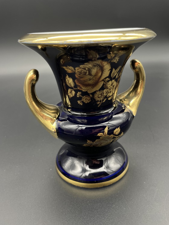 Royal Porzellan Bavaria KPM Handled Vase Real Cobalt Gold Decor 13.5 cm – Porcelain (photo 5 of 10)