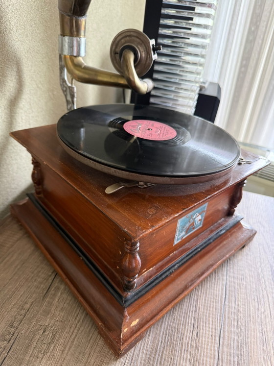 Grammofoonplaat (Niet Werkend) – His Master's Voice, Decoratieve objecten, Metal, Wood (photo 2 of 6)