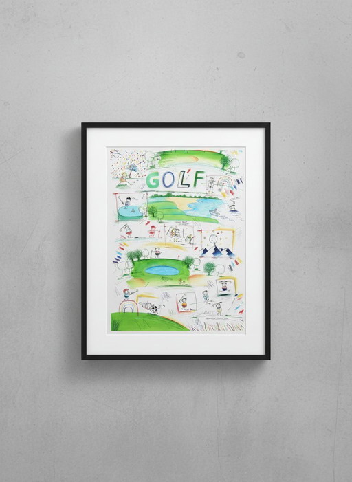Schlote, Wilhelm - Golf - Giclee - signé à la main