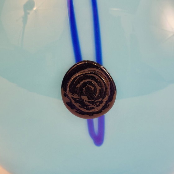 Image 1 of Art Deco table lamp, blue glass sphere, Charles Schneider workshop, 1940s – France