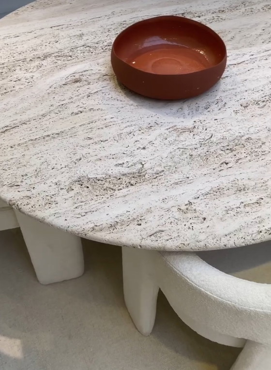 Image 1 of Vintage Table Travertine