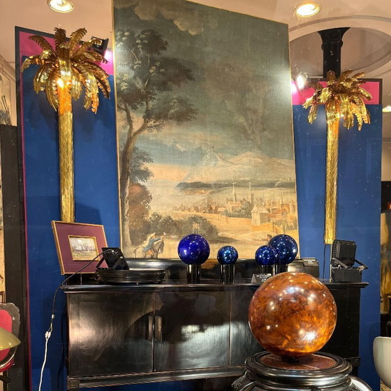 Image 1 of Watercolor painting on linen “Duel of Knights”, French School, 18th century – France