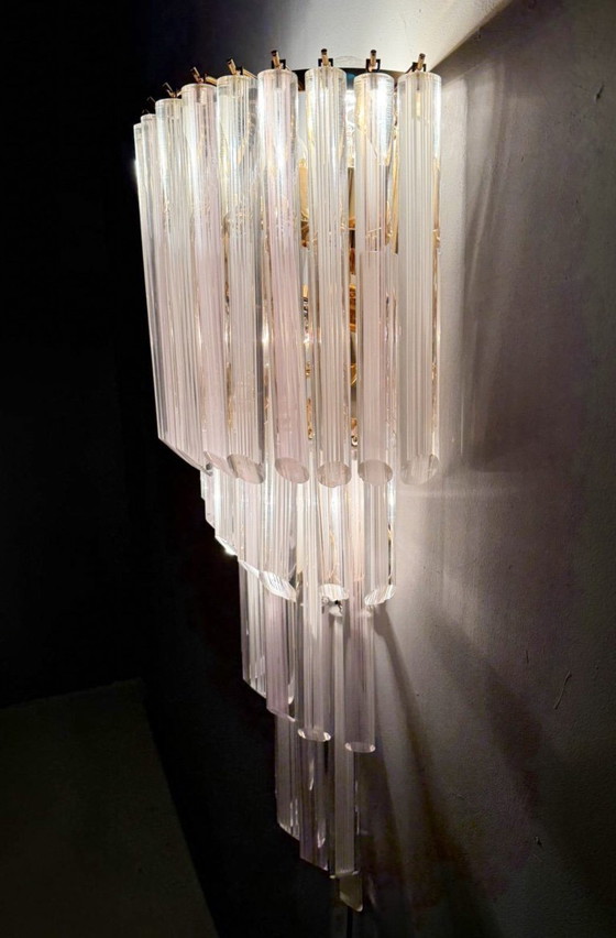 Image 1 of Lampada da parete/applique a cascata di metà secolo di Paulo Venini, vetro di Murano, Italia, anni '70