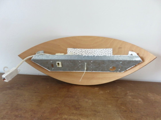 Image 1 of Par de apliques escandinavos de madera curvada con detalles de latón, 1980