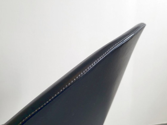 Image 1 of VINTAGE CONE CHAIR K1 BY VERNER PANTON 1950 BLACK FAUX LEATHER & STEEL