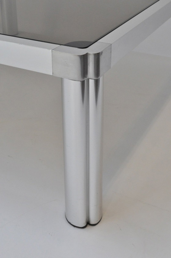 Image 1 of Mesa de centro Artifort T122 – Kho Liang Ie – cristal ahumado original – 100 × 100 cm – década de 1970