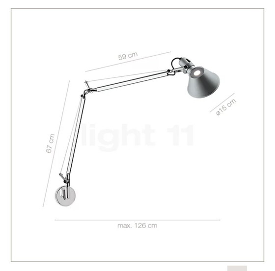 Image 1 of 2x Lampada da parete Artimide Tolomeo Parete (grande)