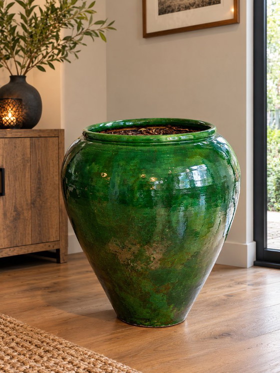 Large green ceramic flower pot – a real eye-catcher – Decorative Objects (photo 4 of 5)