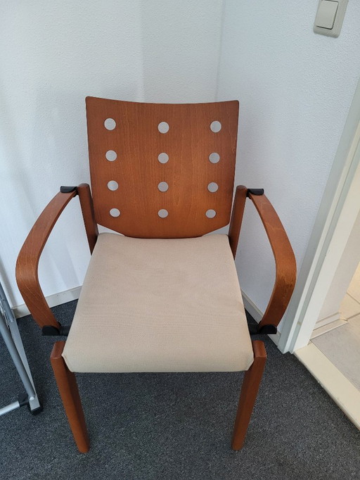 Sedia - Poltrona Kusch+Co in legno con tessuto crema