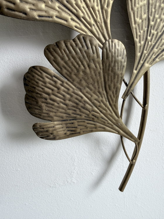 Image 1 of Mid-Century metal Ginkgo wall sculpture