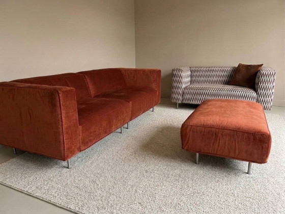 Gelderland 6400 + pouf | Ristrutturato | Velluto marrone ruggine – Divani 3 posti, Tessile (photo 5 of 15)