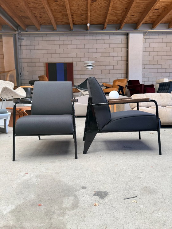 Poltrona De Salon Vitra di Jean Prouvé (Stock: 2) – Poltrone, Metal, Textile (photo 6 of 15)