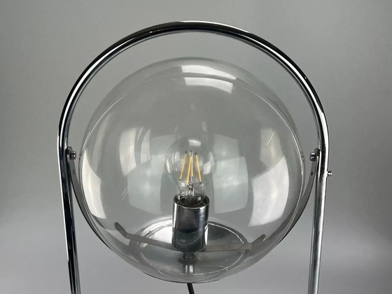 Image 1 of 60er 70er Jahre Kugellampe Lampe Leuchte Tischlampe Space Age Design Glas Metall