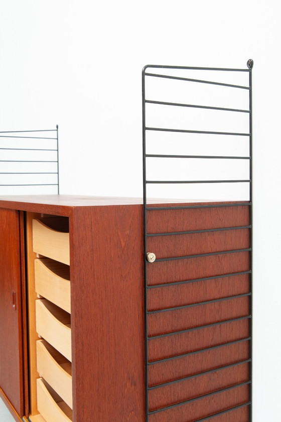 Image 1 of String teak wall sideboard by Kajsa & Nisse Strinning, 1950s