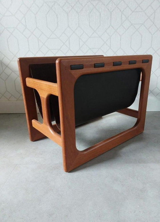 Image 1 of Portariviste in stile vintage danese con cestino portariviste