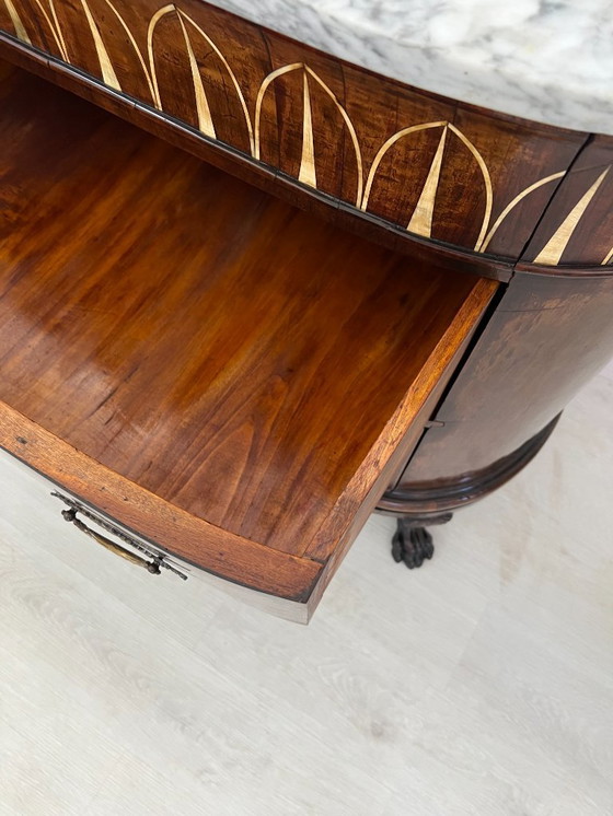 Image 1 of Cassettone - Noce - Comò con specchiera