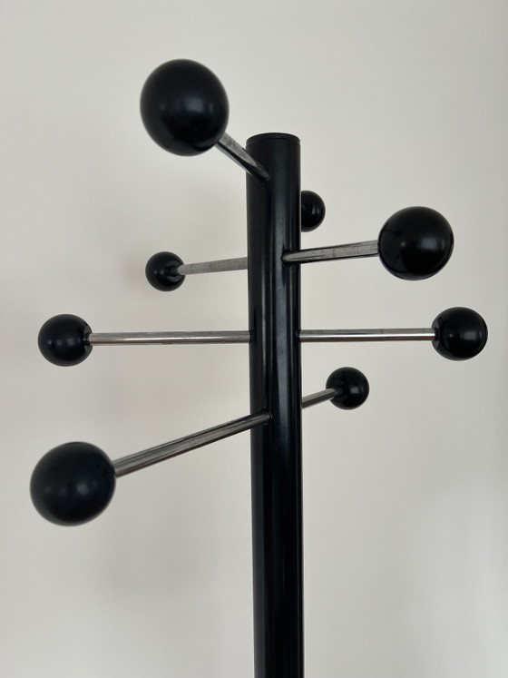 Image 1 of Designer Coat Rack Sputnik / Space Age Style – Black with Chrome