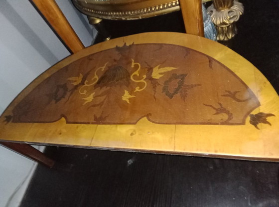 Image 1 of Console demi-lune marquetée style Napoléon III – fin XIXe