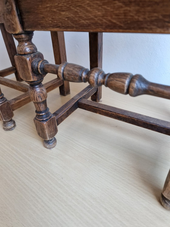 Image 1 of 2x Antique Chairs With Open Back Turned Legs Century