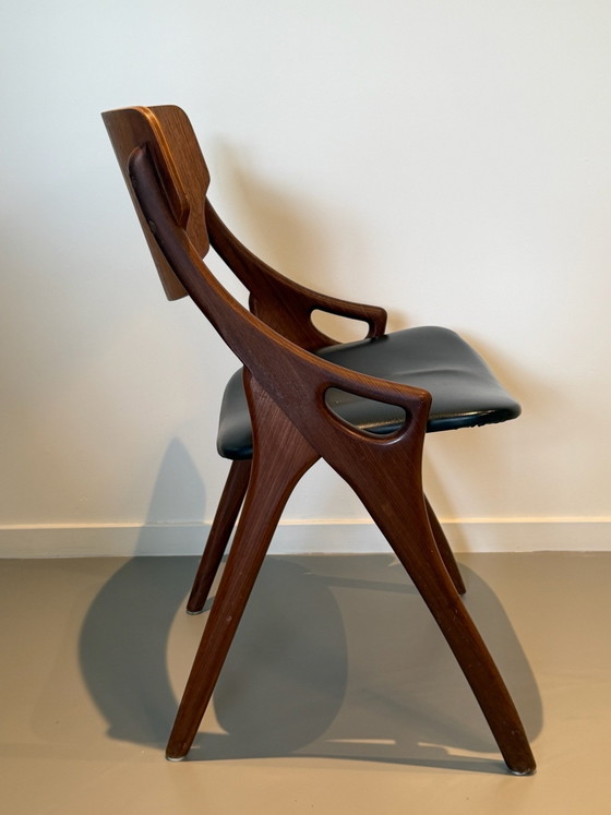 6× Arne Hovmand-Olsen Model 71 Dining chairs, Mogens Kold, Denmark 1959, Mogens Kold Møbelfabrik, Wood, Skai (photo 3 of 6)