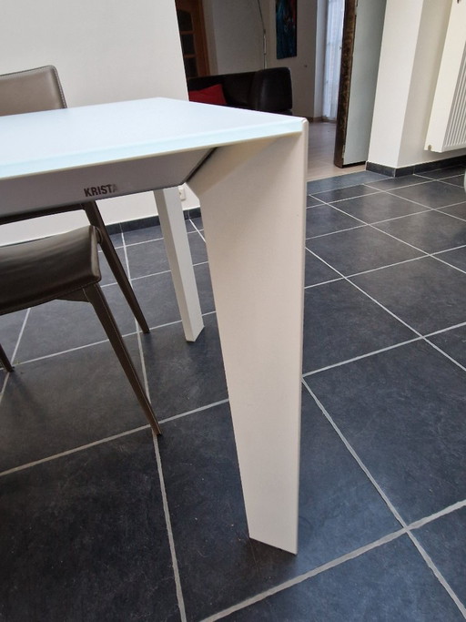 KRISTALIA Nori Design Table – Bartoli Design – Extra White Glass – Extendable – eettafels, Aluminium (photo 2 of 5)
