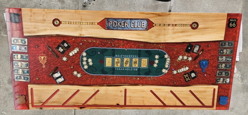 Table de poker en résine époxy