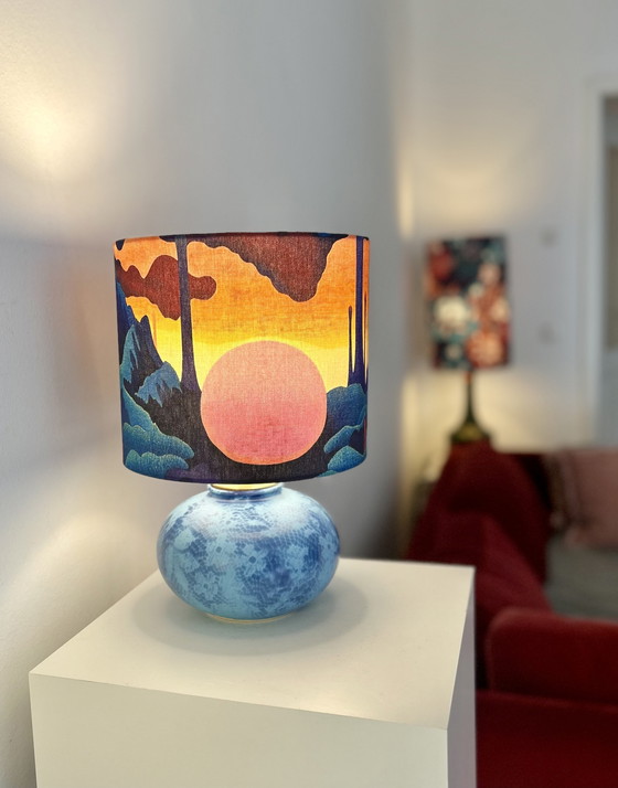 Image 1 of Lampada sferica Space Age di Scheurich - Ceramiche della Germania Ovest - realizzata con un vaso vintage riciclato