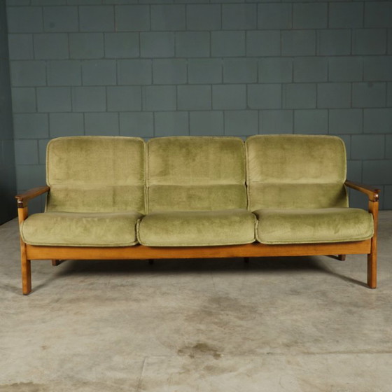 Image 1 of Vintage Deense zithoek/zitgroep – notenhout – jaren 60/70