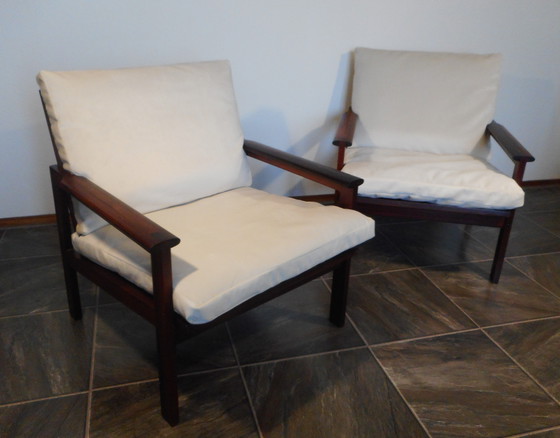 Image 1 of Illum Wikkelsø Rosewood Armchairs For Niels Eilersen (2)