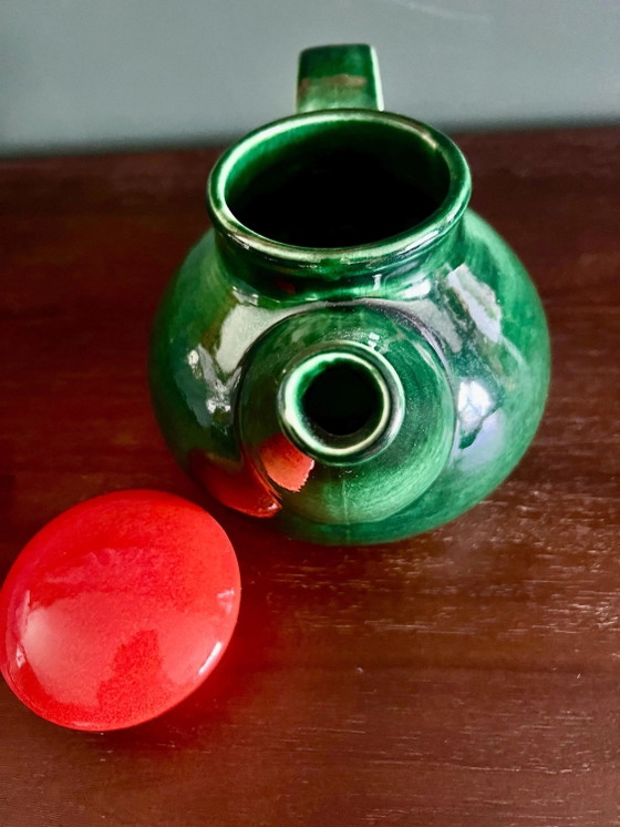 Teiera Retro Bay Anni '70, Verde con Coperchio Arancione, Ottime Condizioni Vintage – Stoviglie, Ceramic (photo 5 of 7)