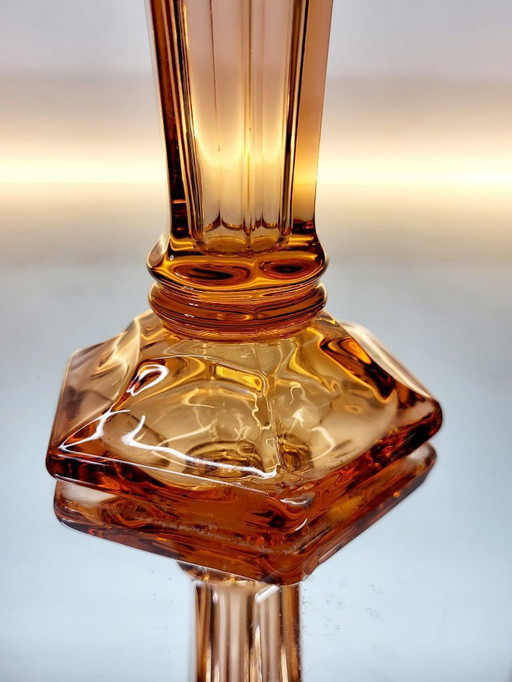 Val Saint Lambert Vaso Art déco, serie Luxval modello Américain M, colore rosa, Belgio